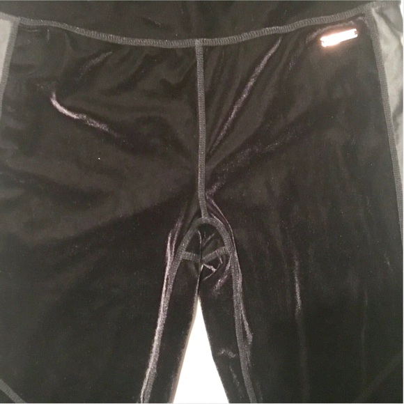 Sweaty Betty Legging Black Velvet Fashion Velour High Rise Pant Tuxedo Pull On M - Picture 8 of 16